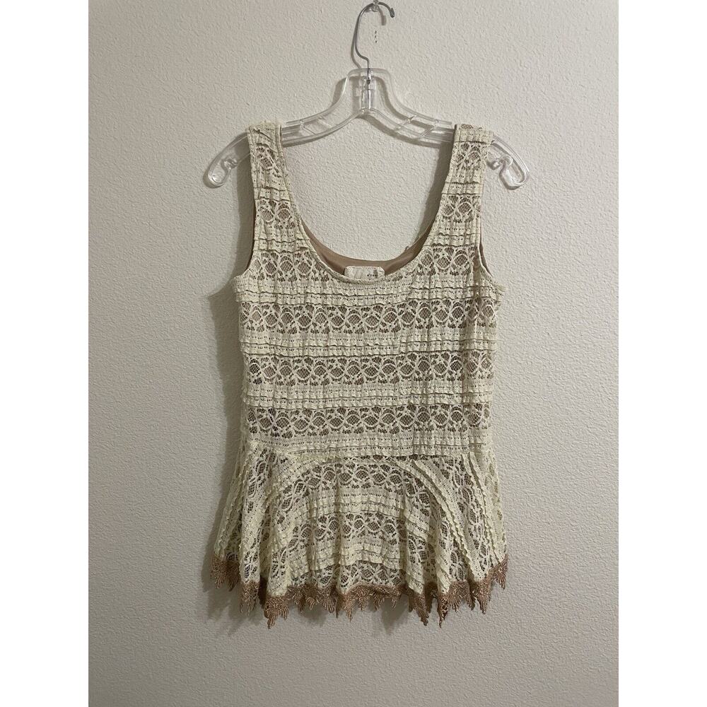 A’reve , Beige Sleeveless Blouse, Size Small